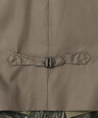 JOSEPH ABBOUD 【イタリア素材/軽量/ストレッチ】バックプリントジャージーベスト カーキ系