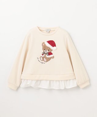 ANY KIDS 裏シャギーレイヤード風トレーナー エクリュ（クマ）