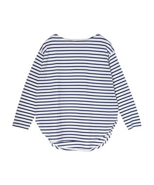 Green Parks ラウンドボーダーリラックスプルオーバー Blue