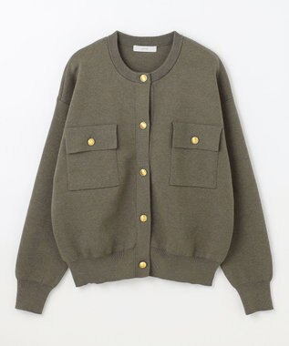 ANY 【洗濯機可】スウェットライクカーディガン カーキ