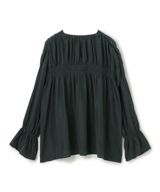 UNFILO ドビーデシン ブラウス ダークグリーン