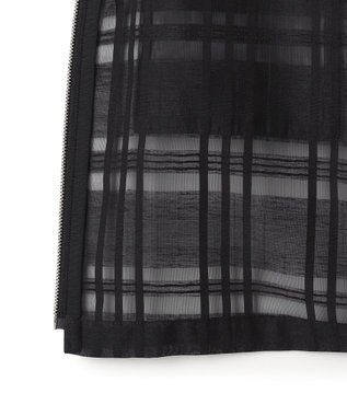 ICB 【洗える】シアードビーチェックブルゾン ブラック系チェック