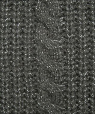 Green Parks 衿付きケーブルｚｉｐカーディガン Dark Gray Mixture