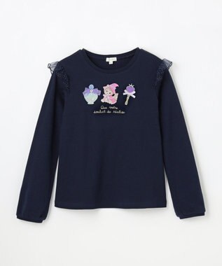 ANY KIDS マジカルキャット長袖Tシャツ ネイビー