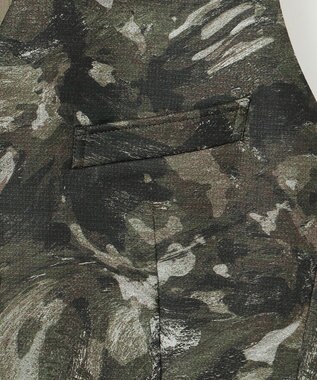 JOSEPH ABBOUD 【イタリア素材/軽量/ストレッチ】バックプリントジャージーベスト カーキ系