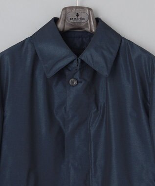 GOTAIRIKU メランジシャンブレー ステンカラーコート ネイビー系