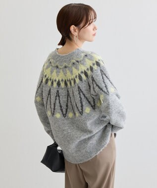 Green Parks 求心柄ニットプルオーバー Gray