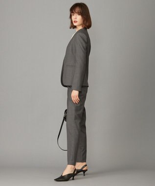 ICB 【セットアップ対応】ウールストレッチ テーパードパンツ チャコール系