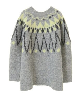 Green Parks 求心柄ニットプルオーバー Gray