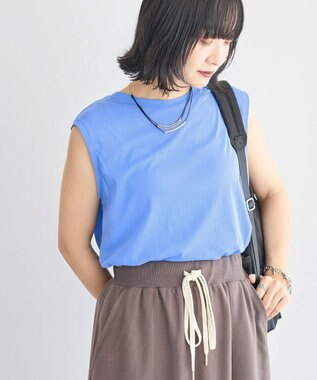 Green Parks シアーノースリーブプルオーバー Blue