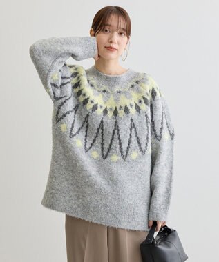 Green Parks 求心柄ニットプルオーバー Gray