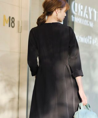 Tiaclasse 【ダブルストレッチ・洗える】フレアワンピース ブラック