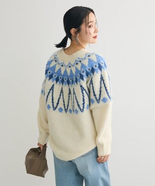 Green Parks 求心柄ニットプルオーバー Off White