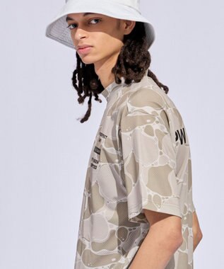 PW CIRCULUS 【MEN】WATER SURFACE プリントモックネックT ゴルフ ベージュ系5