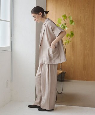 WEGO 【ANGIE VINTAGE】接触冷感半袖ジャケット ライトグレー