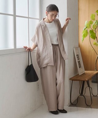 WEGO 【ANGIE VINTAGE】接触冷感半袖ジャケット ライトグレー