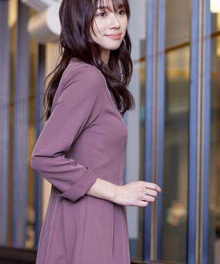 Tiaclasse 【ダブルストレッチ・洗える】フレアワンピース ピンク