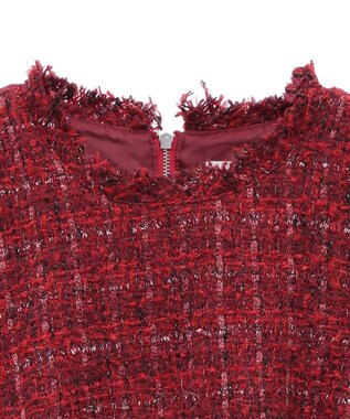 Green Parks ツイードペプラムベスト Red