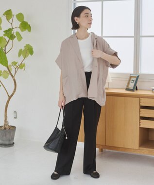 WEGO 【ANGIE VINTAGE】接触冷感半袖ジャケット ライトグレー