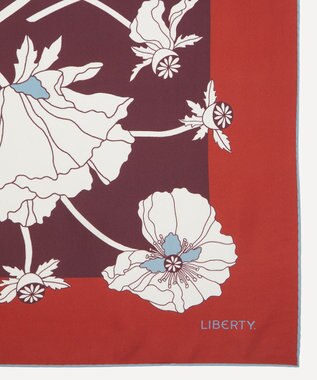LIBERTY. フラジャイル ブルームズ 90x90 シルク スカーフ オレンジ