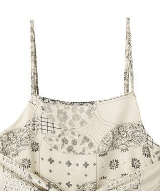 YECCA VECCA スカーフ柄オーバーキャミ Black