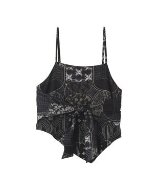 YECCA VECCA スカーフ柄オーバーキャミ Black