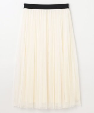 ANY 【ウエストゴム】プリーツチュールスカート エクリュ