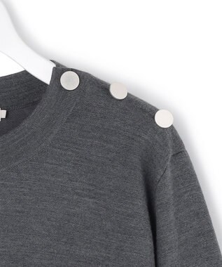 ICB 【WEB限定】 ウールブレンドダブルフェイス ニットワンピース ミディアムグレー