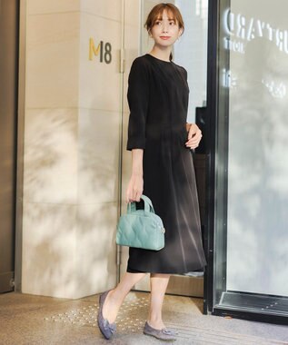 Tiaclasse 【ダブルストレッチ・洗える】フレアワンピース ブラック