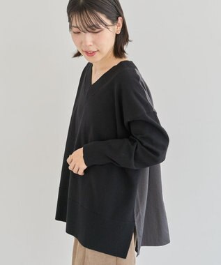 Green Parks 異素材切替ニットチュニック