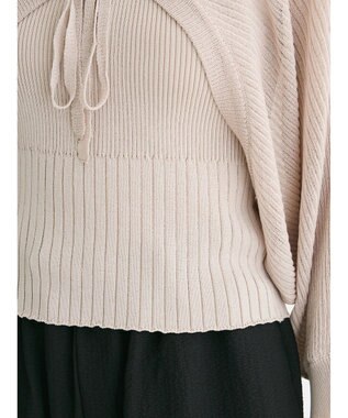 Green Parks ・swing by SET2点ニットボレロ&ニットキャミ Gray Beige