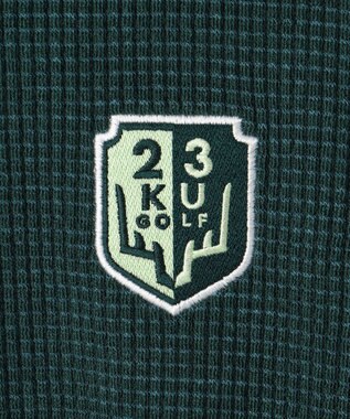 23区GOLF 冬の定番トップス【MEN】【吸湿発熱】グランサーモワッフル モックネックシャツ ダークグリーン系