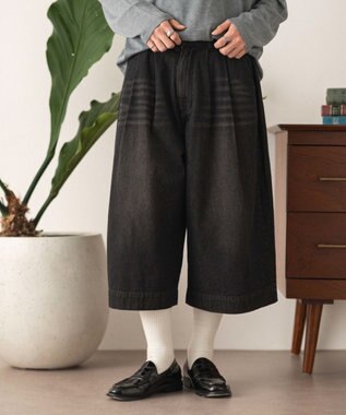 WEGO クロップドワイドデニムパンツ デニムブラックソノタ