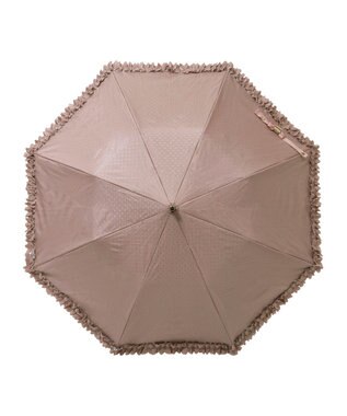 MOONBAT 【晴雨兼用日傘】LANVIN en Bleu (ランバン オン ブルー) 折りたたみ日傘 ドビーフリル 遮光 遮熱 UV ペールピンク（無地）