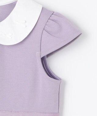 ANY KIDS 襟付きレースボンディングワンピース ラベンダー