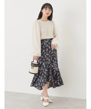 earth music&ecology アシメラッフルヘムスカート Pink