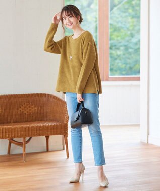 Tiaclasse 【洗える】大人可愛いワッフルニットトップス マスタード