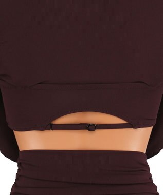 San-ai Resort（三愛水着楽園） インポートファブリック　ワンピ見えハイウエスト　ビキニ ブラウン