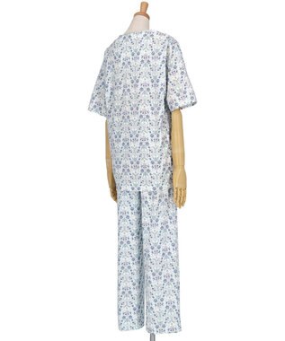 WACOAL パジャマ 綿100%(本体) 天竺素材 ミントン 5分袖 半袖 長ズボン レディース NDT167 /ワコール ホワイト