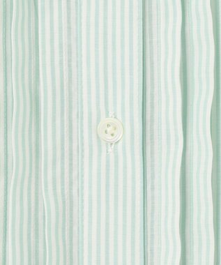 J.PRESS LADIES 【洗える】 コットンアセVis ストライプ バンドカラー ブラウス ライトグリーン系1