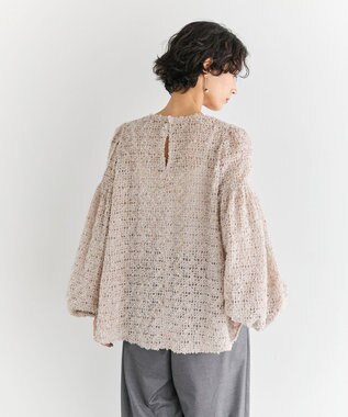 #Newans 【洗える】フィラッフィギャザースリーブブラウス ベージュ