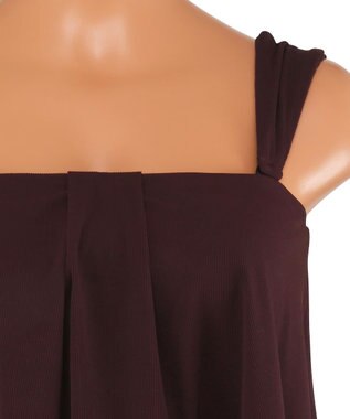 San-ai Resort（三愛水着楽園） インポートファブリック　ワンピ見えハイウエスト　ビキニ ブラウン