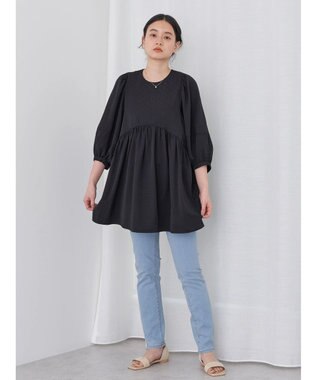 AMERICAN HOLIC ドットジャガード袖ボリュームチュニック Black