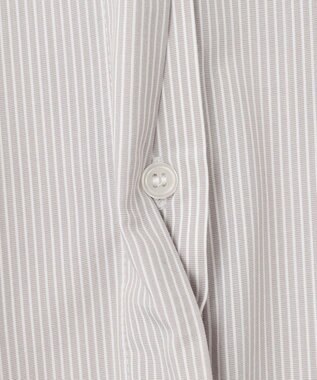 ANY L 【手洗い可能/抗菌防臭/UVカット/速乾】ロングシャツ グレーピンストライプ