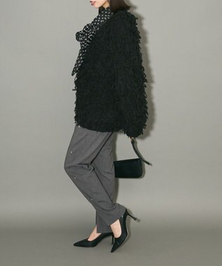 Green Parks フリンジニットカーディガン Black