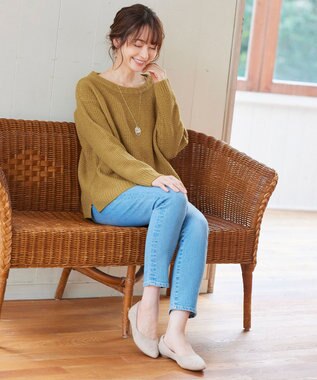 Tiaclasse 【洗える】大人可愛いワッフルニットトップス マスタード