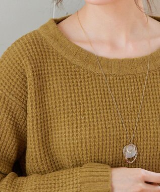 Tiaclasse 【洗える】大人可愛いワッフルニットトップス マスタード