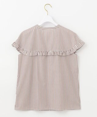 ANY SIS 【洗える】TCブロード ブラウス モカストライプ