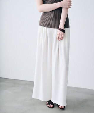 uncrave リネンライクツイル ワイドパンツ オフ