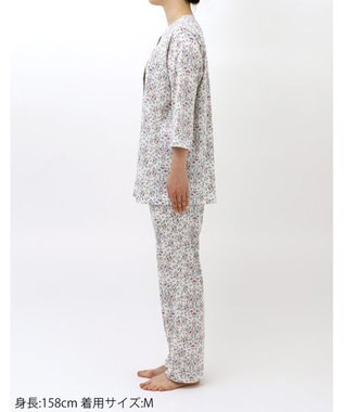 WACOAL ワコール_リラックス＆スリープ パジャマ 7分袖 長袖 長ズボン 綿100%(本体) ミントン レディース NDT256 /ワコール アイボリー